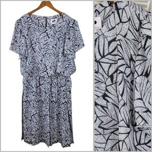 Vintage 80s Shirt Dress Plus 22 24 26 Midi Grunge Secretary Alt Pleated Skirt 3X